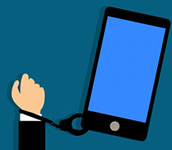 Chained to phone